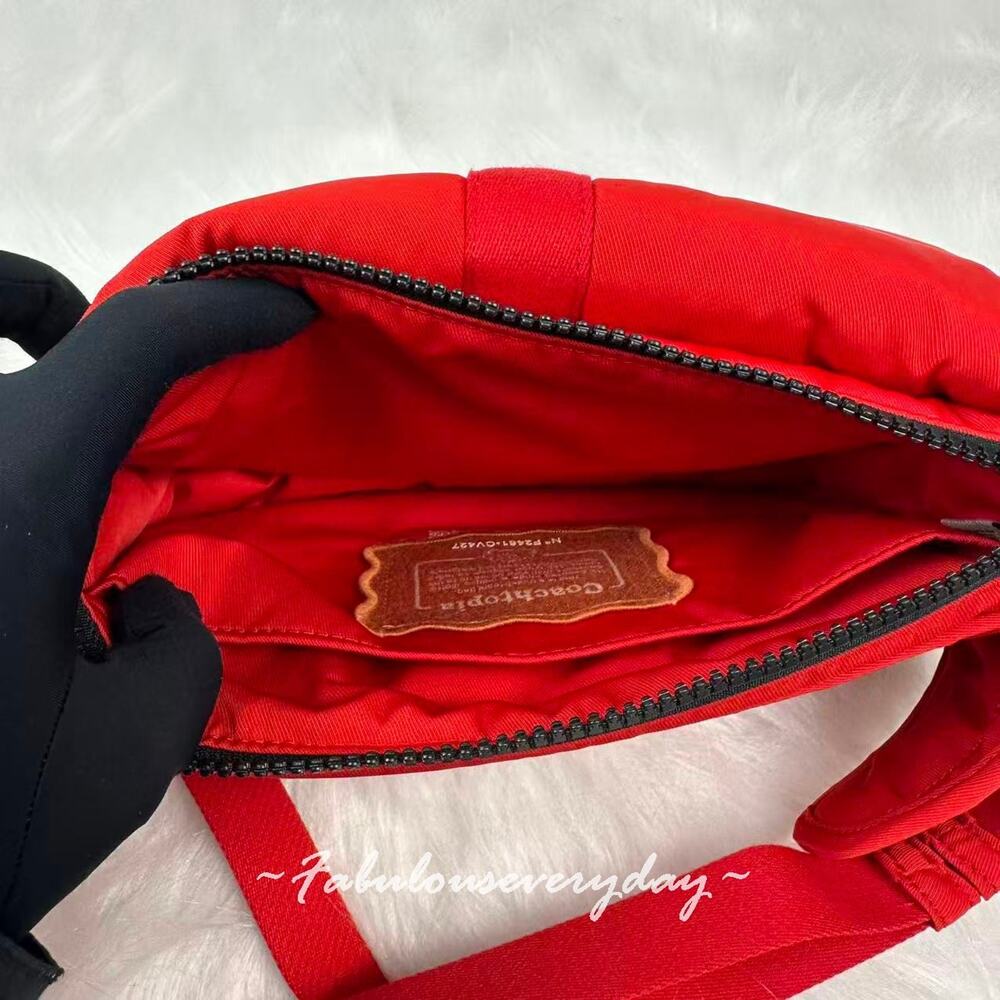Coach Coachtopia Loop Crossbody Belt Bag In Rosebud Red CV427 NWT - Picture 7 of 8